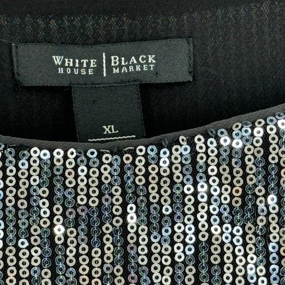 White House Black Market Sleeveless Sequin sheath Dress womens size XL - Picture 4 of 11